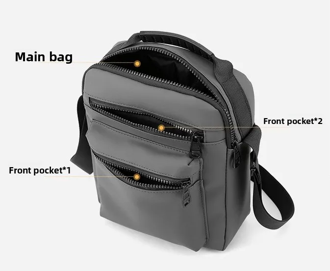 New Minimalist Men's Single-shoulder Bag, Outdoor Casual Crossbody Bag, Multi-layered Waterproof Large-capacity Crossbody Bag