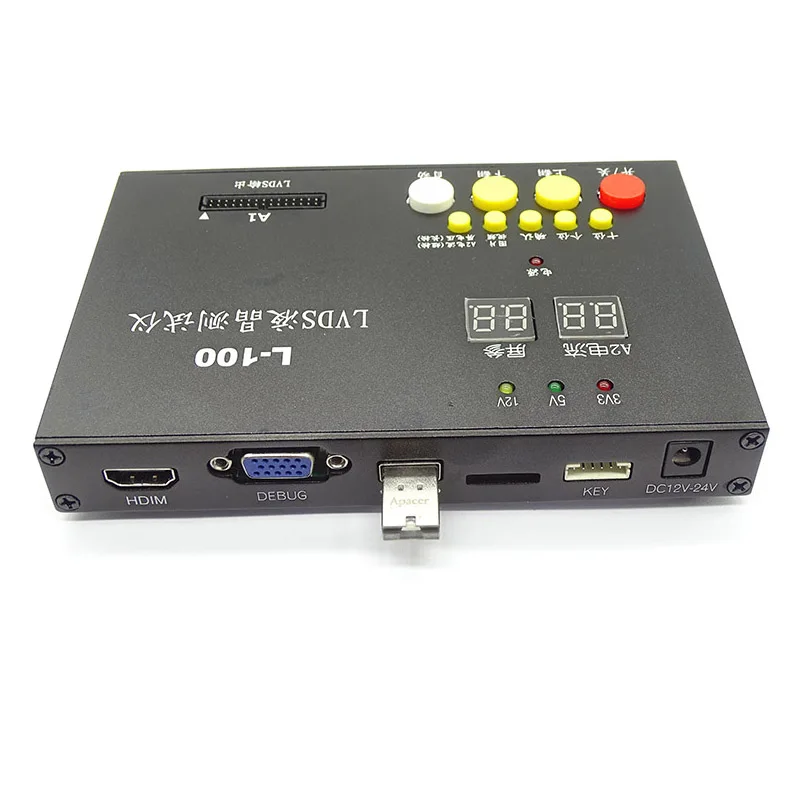 L-100 Monitor Laptop LCD TV Test Tool kit led panel tester Support USB SD Photo Video 14 LVDS interface