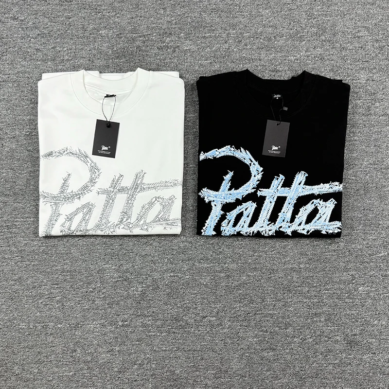 Patta Loose Pure Cotton T-Shirt Casual Multi-purpose Men's Women's Couple Letter Logo Printed Shirt Short Sleeve