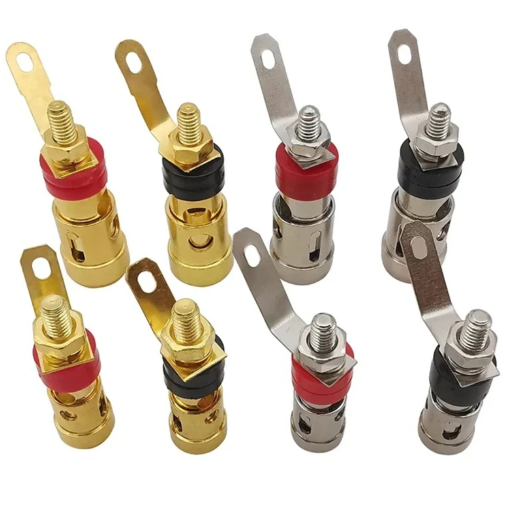 2PCS Amplifier Terminal 40mm Connector Binding Post Push Quick Type Binding Post Spring Loaded Press Subwoofer Basket Terminal