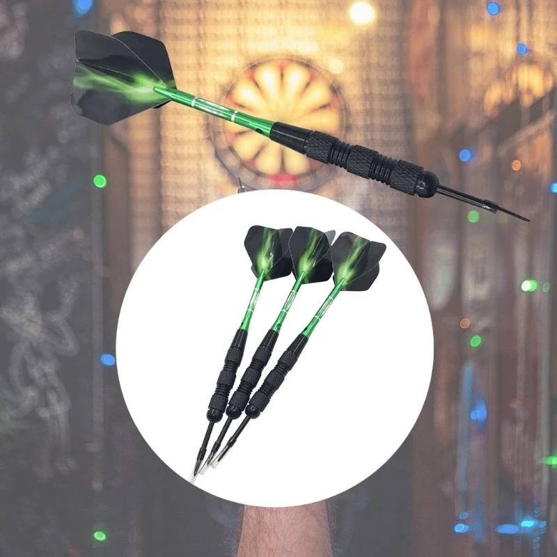 

3Pcs Metal Darts Sets Professional Darts Standard 22Grams with Aluminum Shafts, Iron Barrels Steel Tip and PET Flight