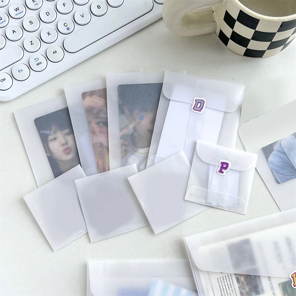 10PCS Envelope Packaging Bags Card Storage Bags Stationery Protective Bags Translucent Packaging Bags Translucent Waterproof INS