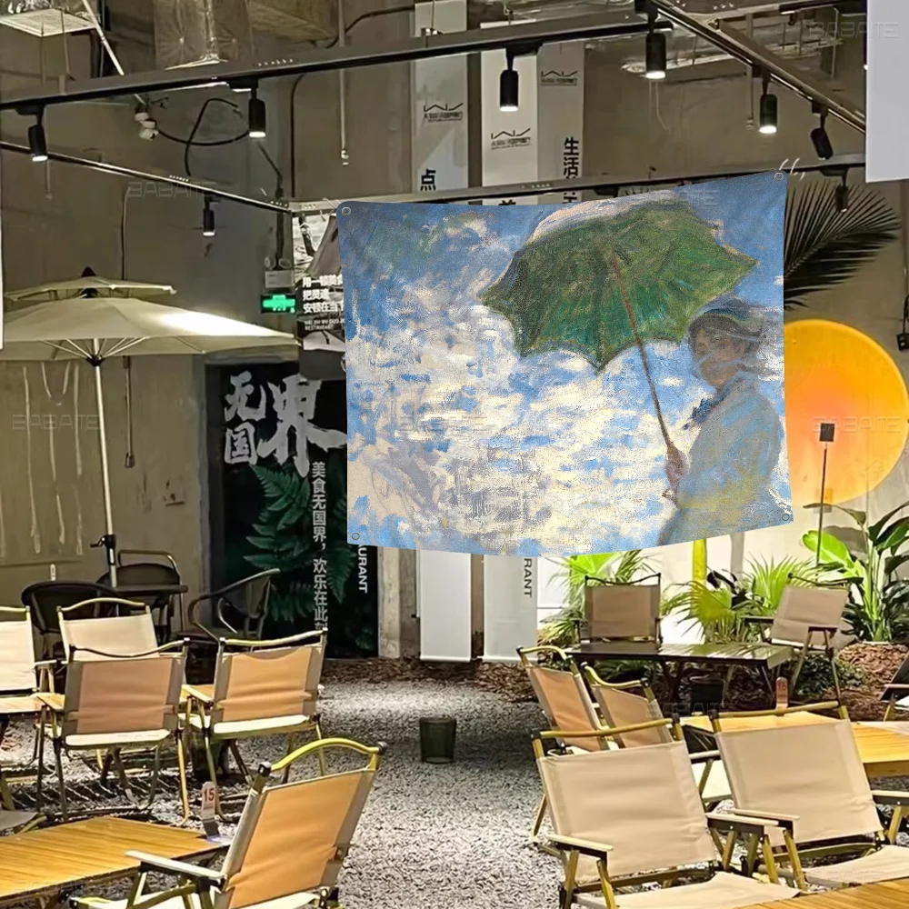 Claude Monet Malerei Kunst Familien treffen Outdoor-Atmosphäre Flaggen Camping Dekorationen Banner
