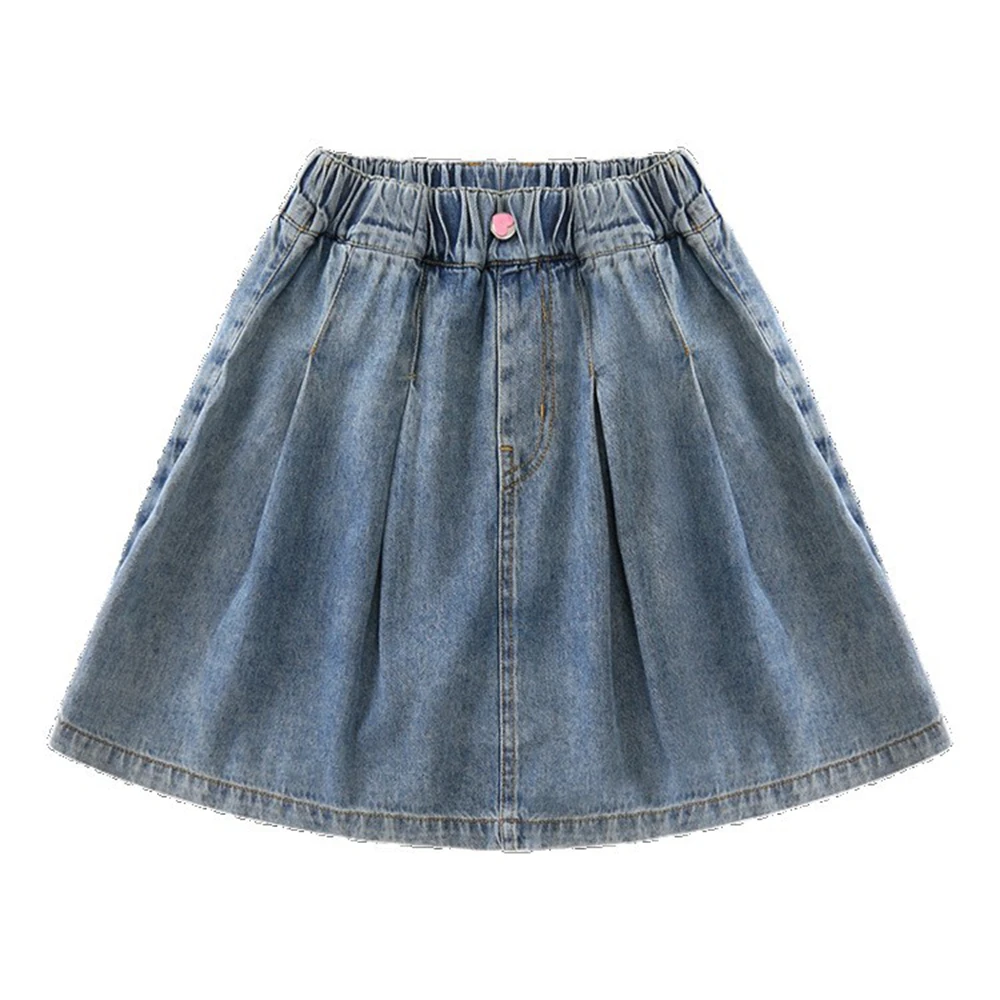 Summer Kids A-line Shaped Denim Shorts Korean Fashion Hot Pants New Children's Jeans 4-14Year Young Girls' Shorts Jeans