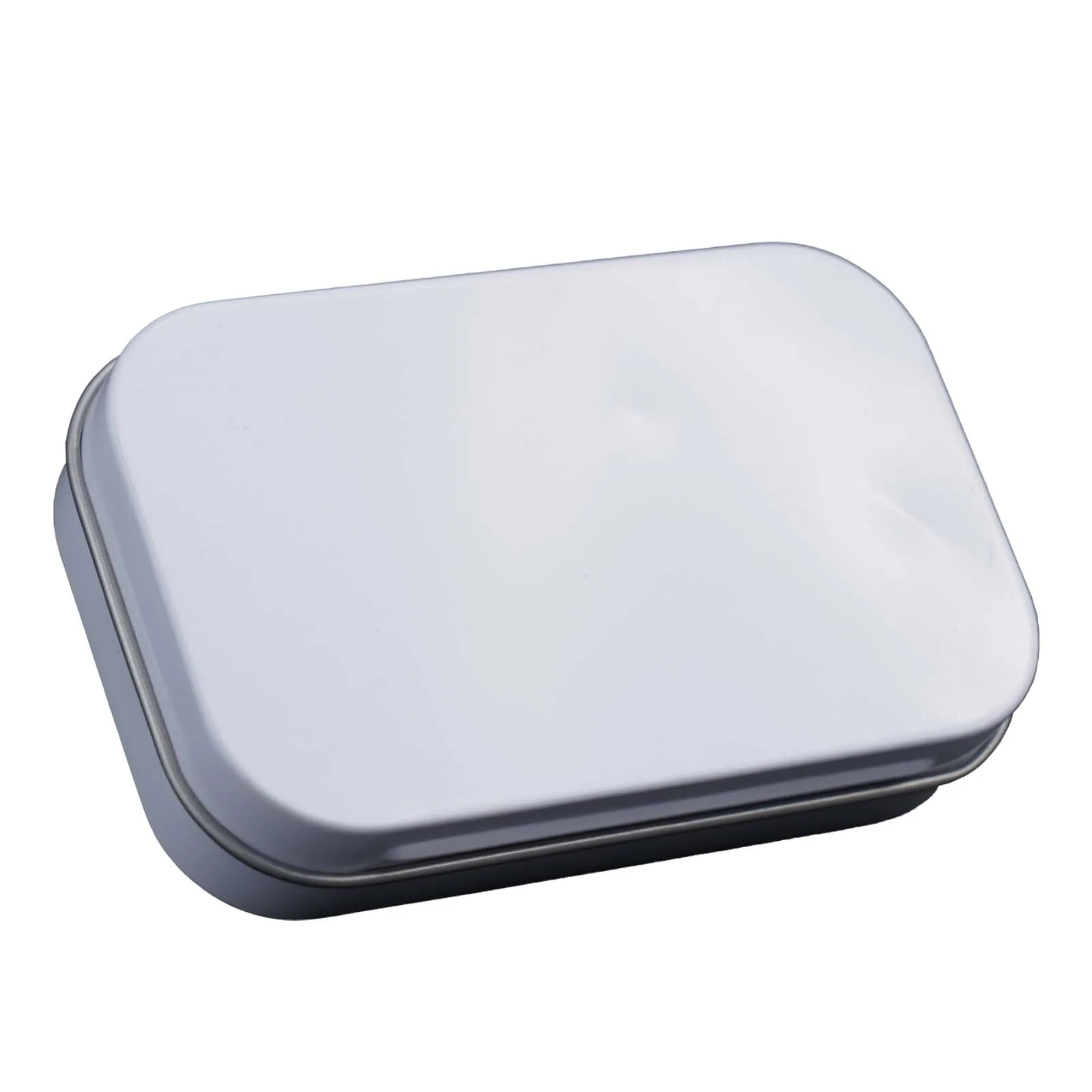 1pc Storage Box Metal Rectangular Mini Empty Tin Box Tinplate Bin Jar Flip Hinged Container 95*60*20mm Home Storage