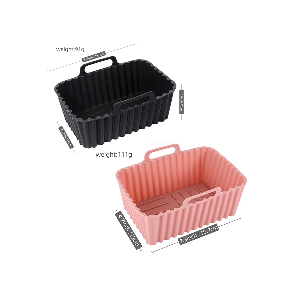 1PC Silicone Baking Tray Rectangular Air Fryer Silicone Pan Pad Kitchen Baking Oil Proof and non Stick Appliance