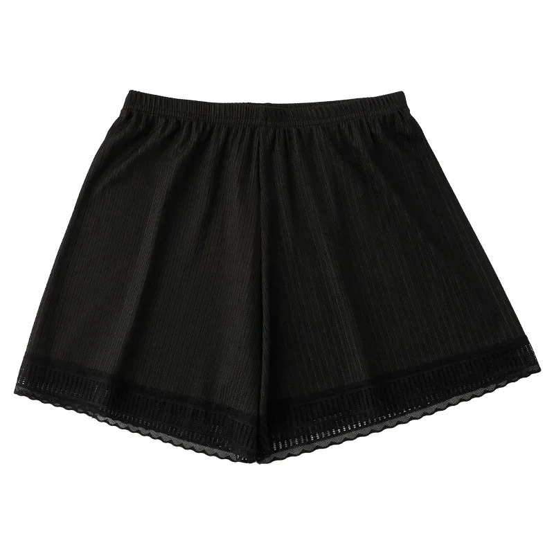 

New Safety Short Pants Ice Silk Women Summer Anti-light Lace Loose Pants Shorts Large Size Without Curling Underpants HomeShorts