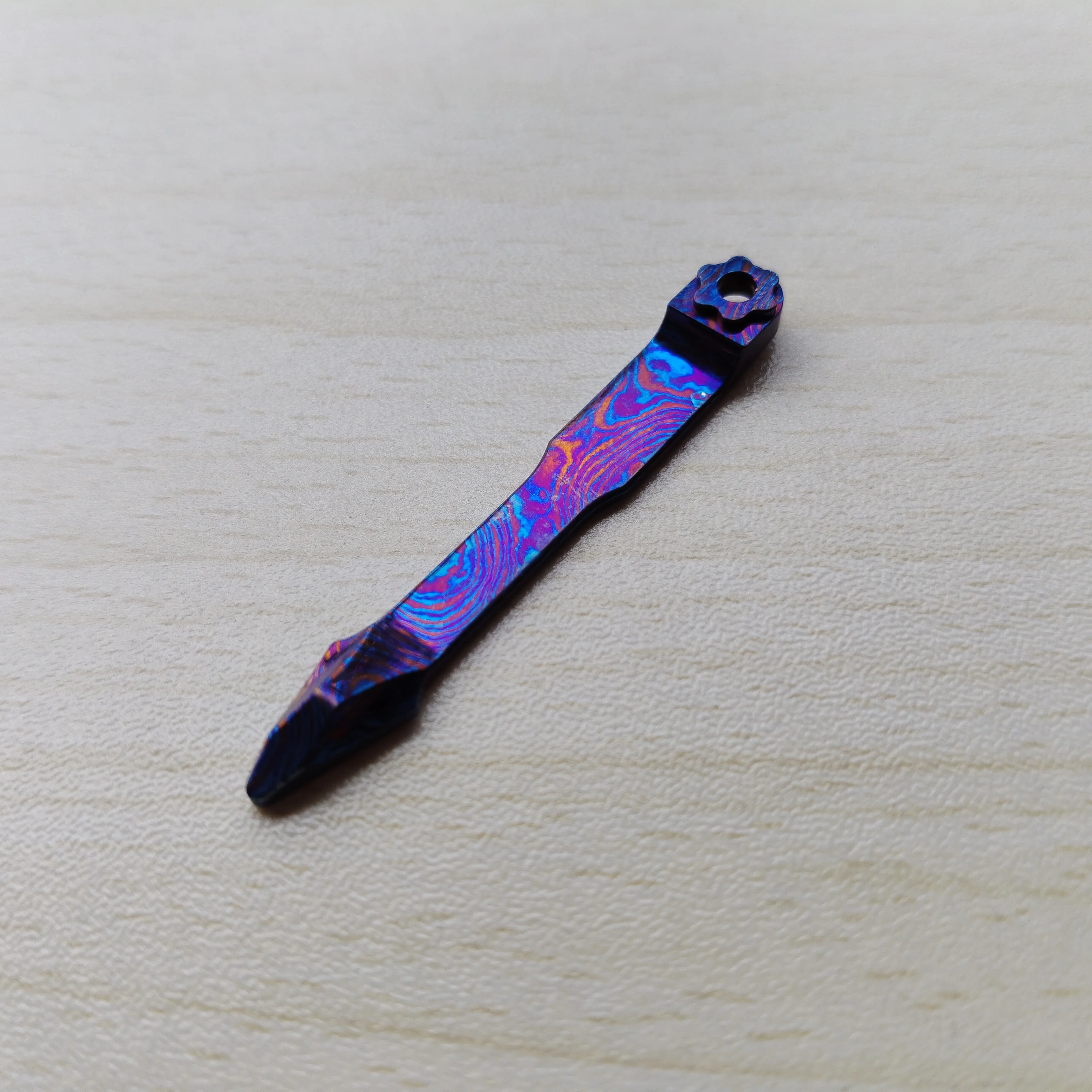 1 Piece Replacement Titanium Damascus Pocket Clip TiMascus Clips for MOYEWORKS Ruisha Balisong Modify