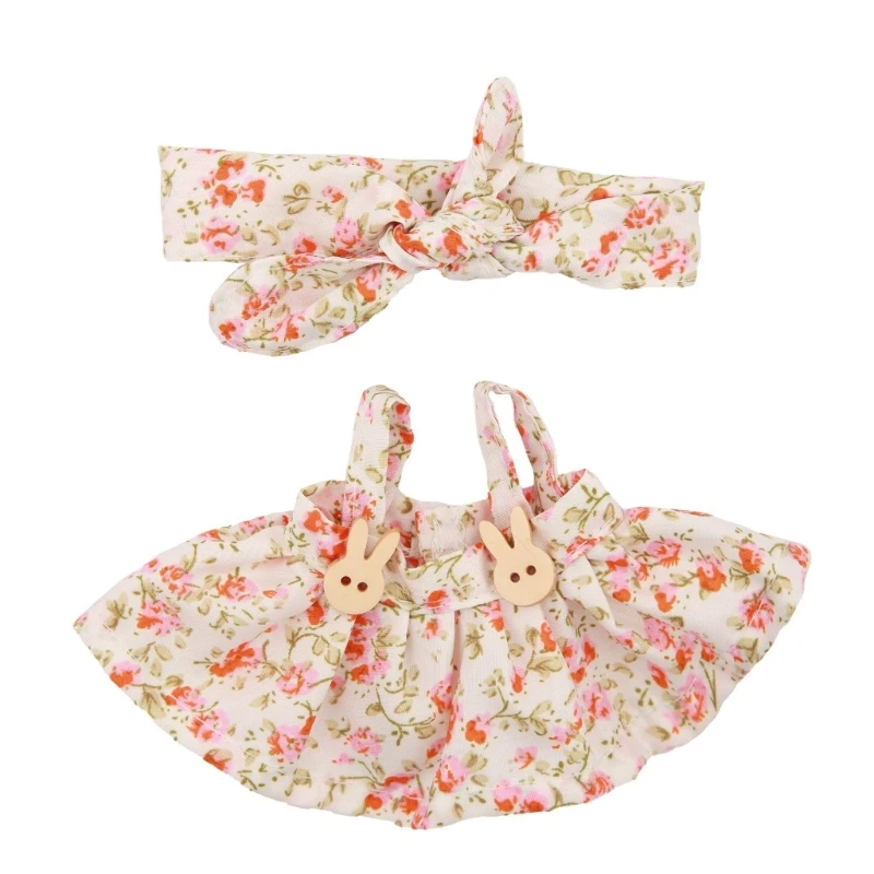 

Y4QA Elegant Doll Dress with Hairband for 17cm Figures Doll Children Gifting Supply