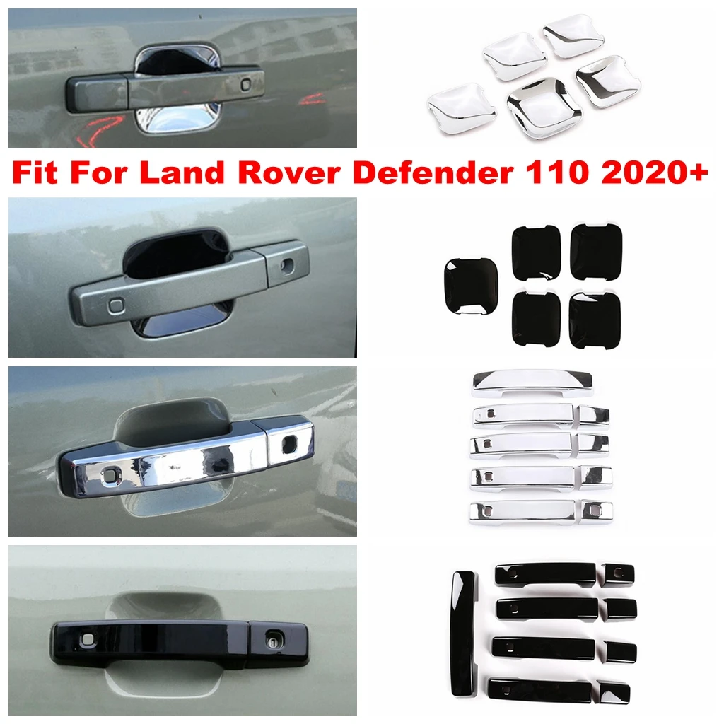 

Car Door Handle Bowl Frame Protector Cover Trim ABS Chrome / Black Accessories Exterior For Land Rover Defender 110 2020 - 2023