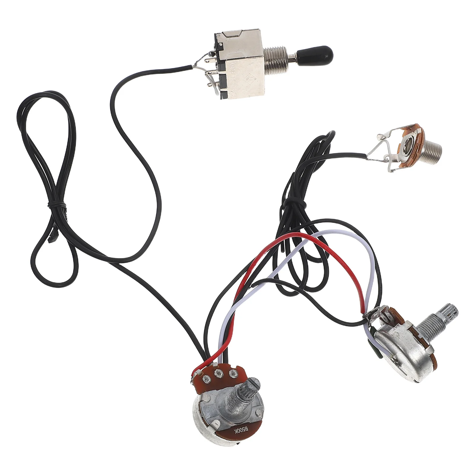 

4Pcs St Electric Guitar Wiring Harness 1T1V Electronics 3-Way Toggle Switch Chrome Black Cap Guitar Accessories