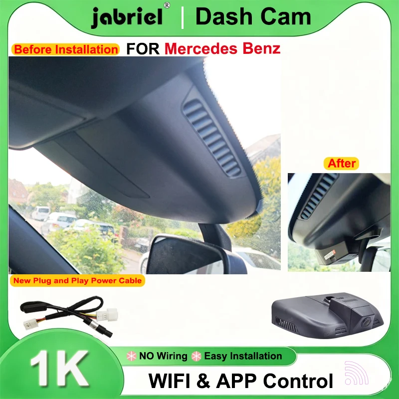 Jabriel para Mercedes Benz Vito w447 w639 para Mercedes Benz Vito Tourer Panel Van Mixto 2016 2018 2021 Cámara DVR para Auto 1080P Wifi DashCam