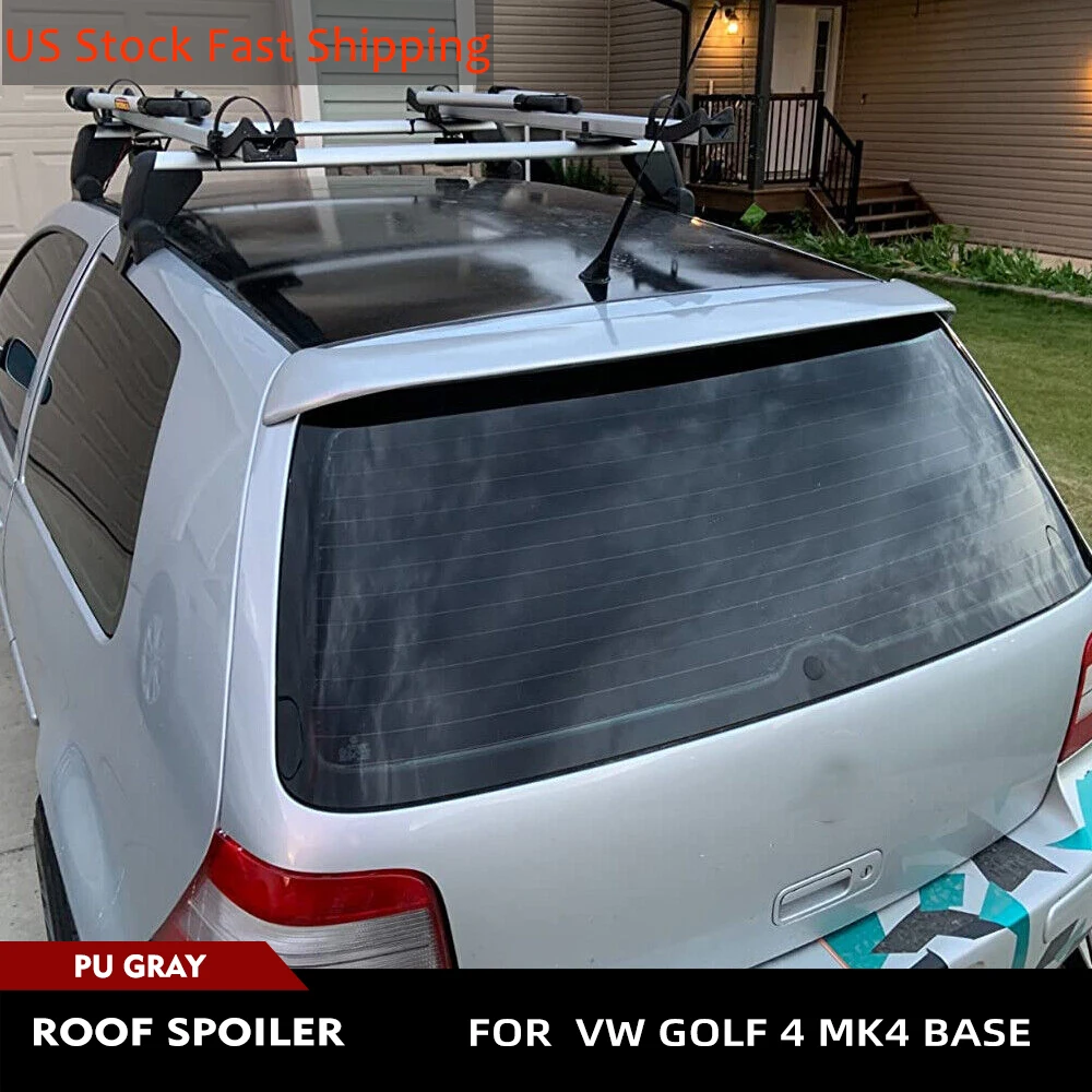 

For for Volkswagen VW Golf 4 MK4 Standard 1998-2004 Rear Roof Wing Spoiler Car R32 Styling Car Parts PU Gray Rear Roof Spoiler