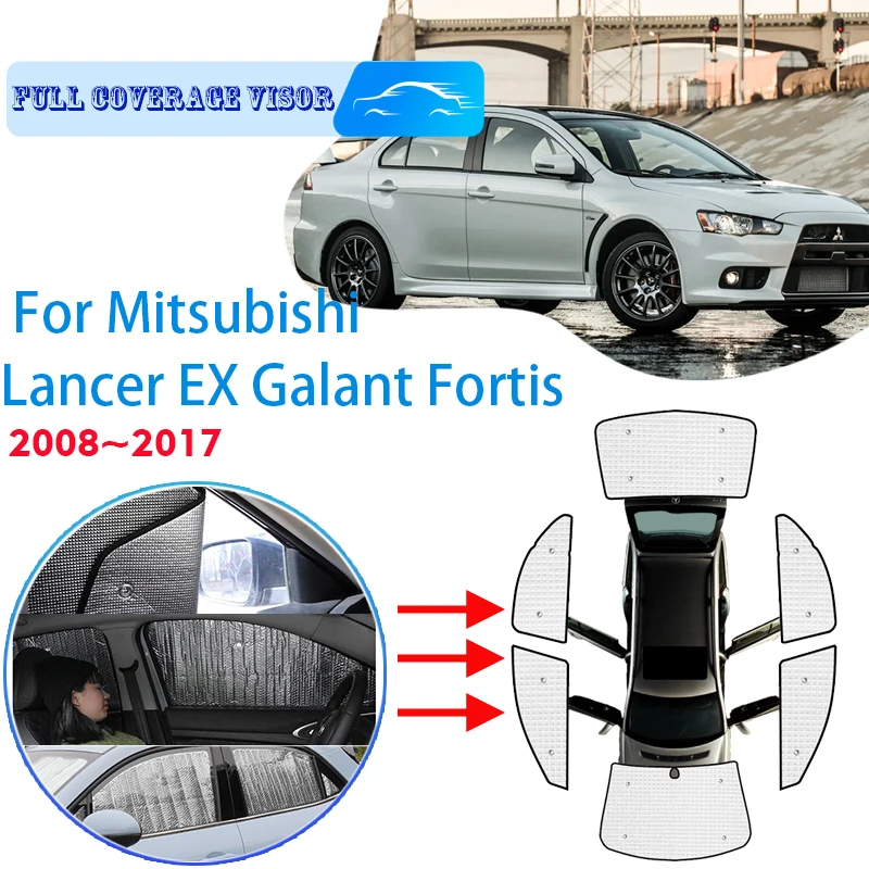 

Full Covers Sunshades For Mitsubishi Lancer Galant Fortis 2008~2017 Car Accessories Sun Protection Windshields Side Window Visor