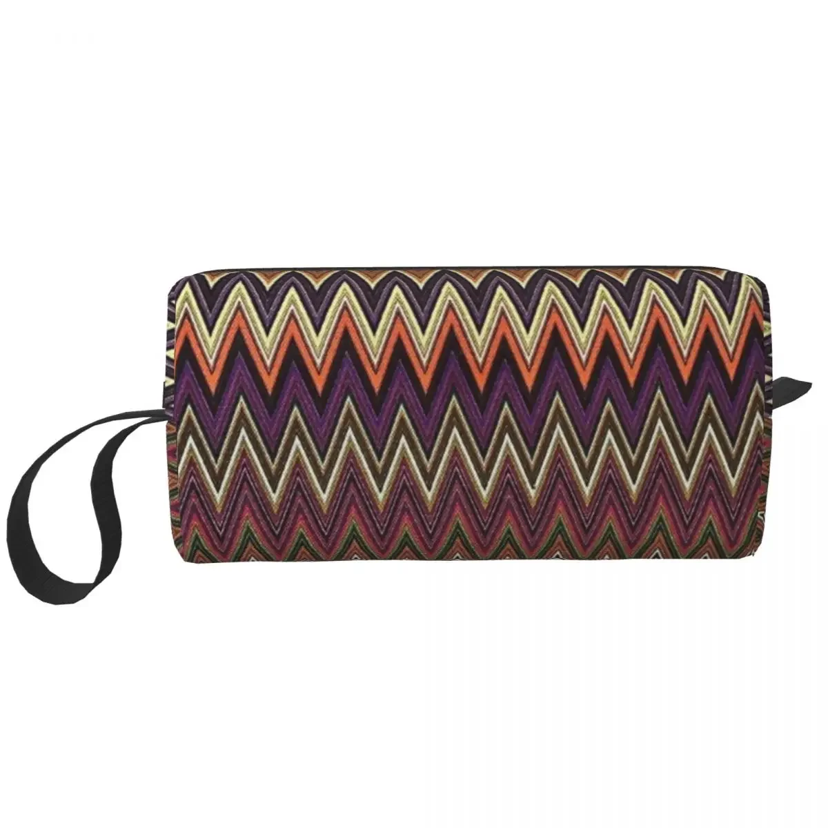 

Home Zigzag Multicolor Cosmetic Bag Women Kawaii Large Capacity Boho Camouflage Makeup Case Beauty Storage Toiletry Bags