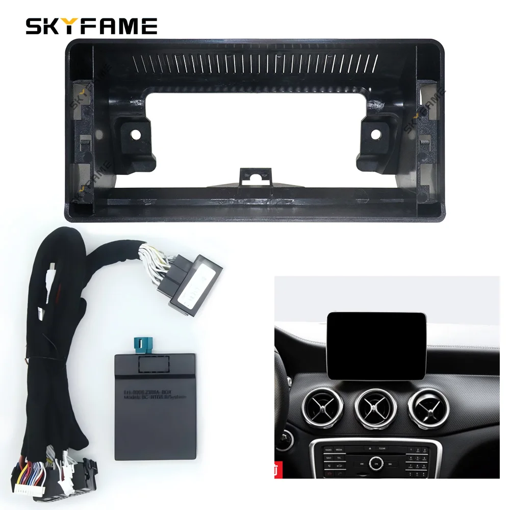 SKYFAME 12.3 بوصة إطار السيارة فآسيا محول Canbus فك أندرويد راديو داش تركيب لوحة عدة لبنز GLA X156 الفئة أ W176