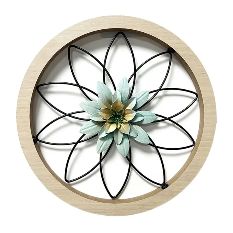 

AEE4-1 шт. ультра-толстый деревенский настенный декор, деревянная рама, железный цветок, подвесное украшение для фермерского дома для улицы, спальни