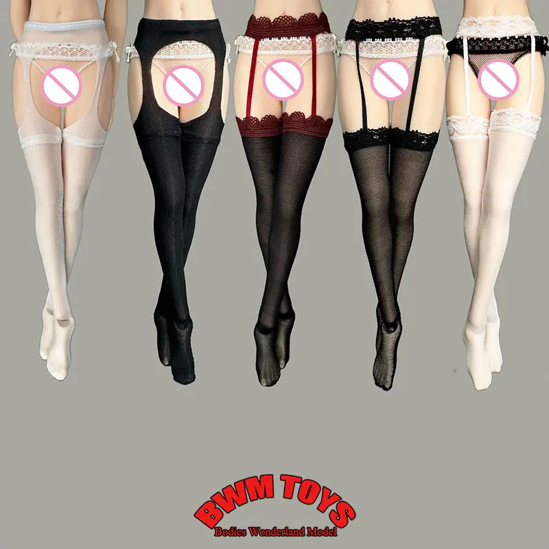 1/6 Scale Female Soldier Sexy Ultra-thin Micro Transparent Suspender Pantyhose For 12inch TBL ANT Action Figure Doll