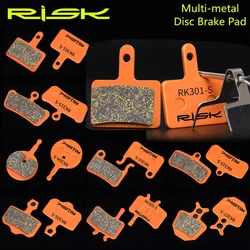 RISK 1Pair Bicycle Multi-Metal Brake Pads for M445 M355 M395 M8000 XT XTR BB5 MTB Mountain Road Bikes Copper Fiber Resin Organic