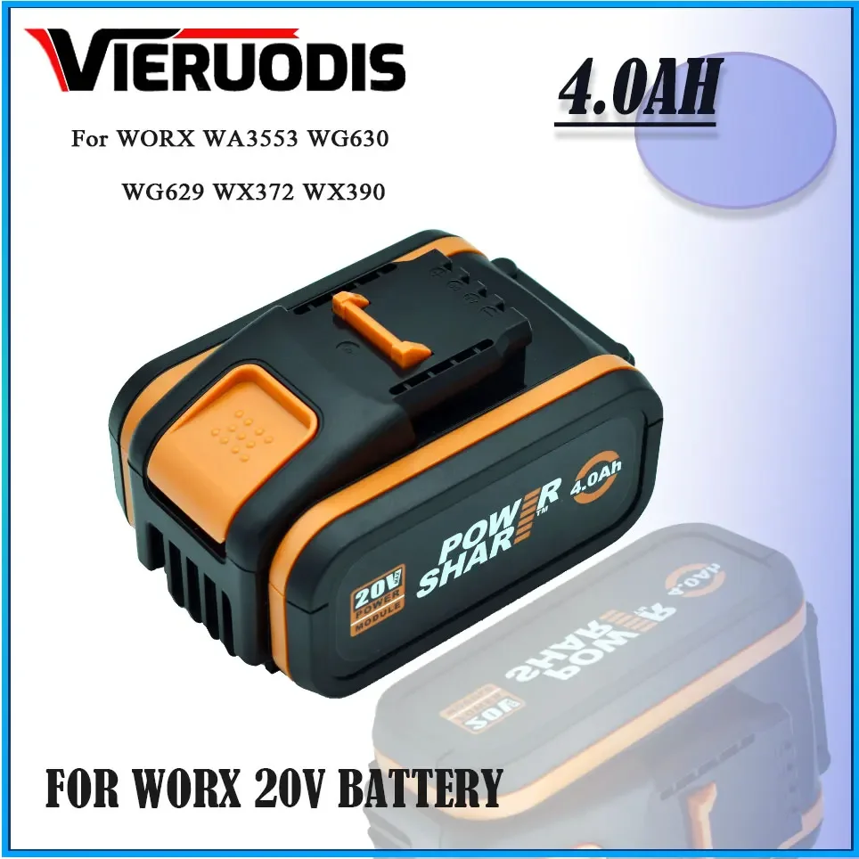 

Для батареи 20V 4000mah Li-Ion для Worx WX390/WX176/WX166.4/WX372.1 WX800/WX678/WX550/WX532/WG894E WG629E/WG329E/WG2
