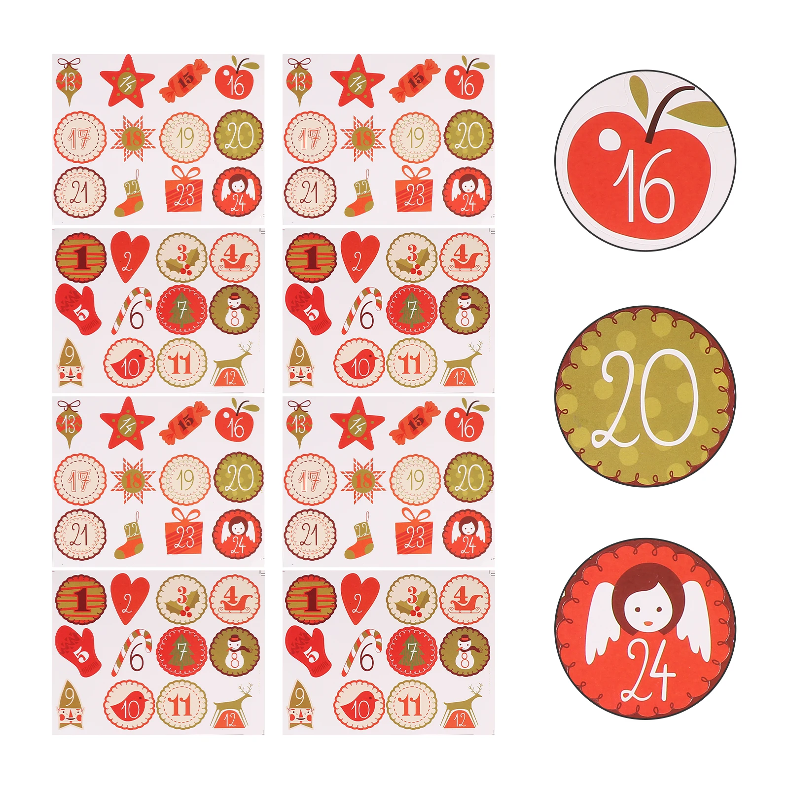 

Christmas Sealing Stickers 20 Sheets Classic Design for Bags Gift Boxes Envelopes Stationery Decorative Paper Kids Present