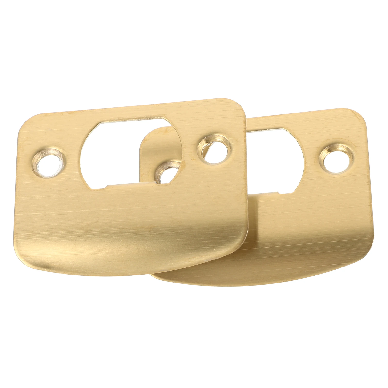 

2pcs Strike Door Plates Golden D-type Metal Repair Reinforcement Metal Repair Strike Plate Latch Hardware Door Accessories