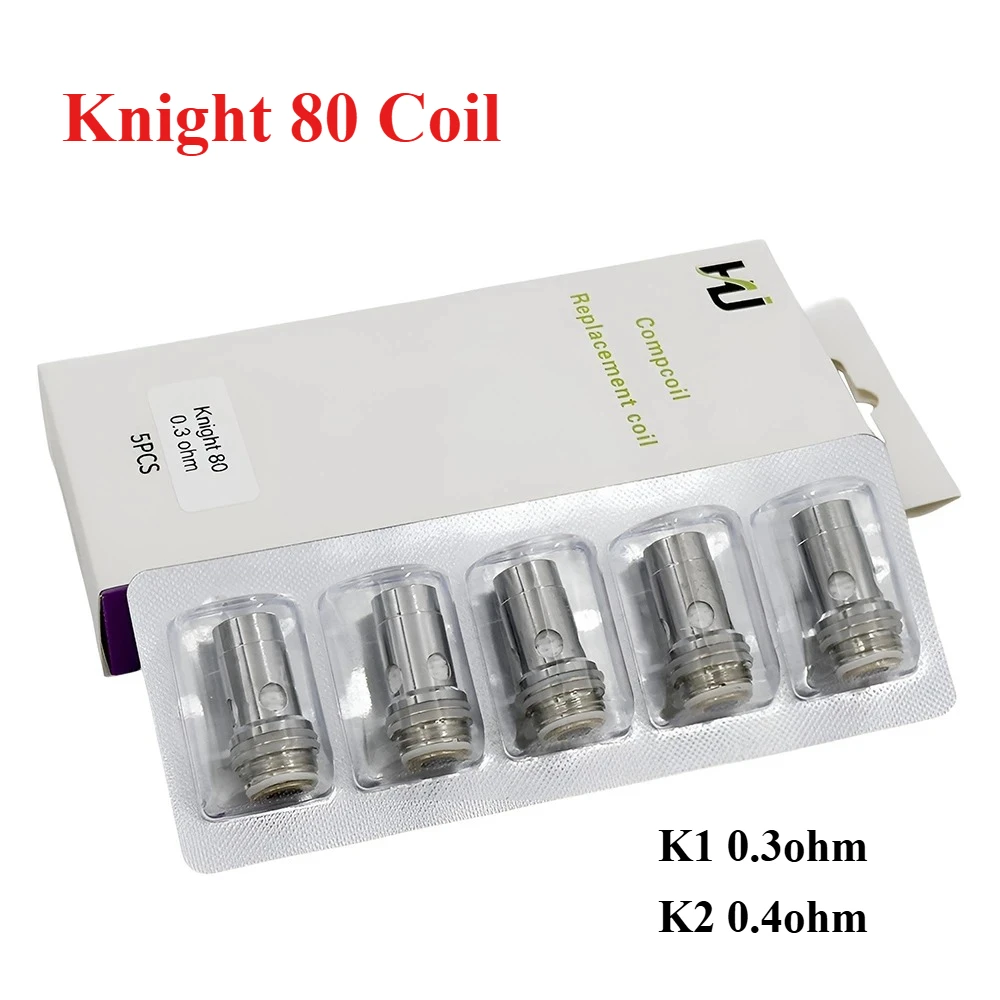 

5 шт./упак. катушка Knight80 K1 0,3 Ом 50-65 Вт K2 0,4 Ом 35-50 Вт, головка катушек для Kinght 80 Pasito 2 Pastito II Pods Kit