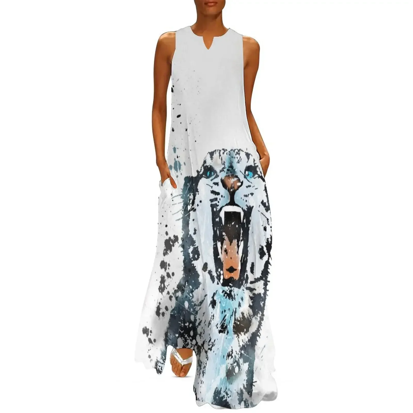 

Snow Leopard, watercolor Snow Leopard Long Dress ceremony dresses clothes for women Casual dresses women clothes Dress