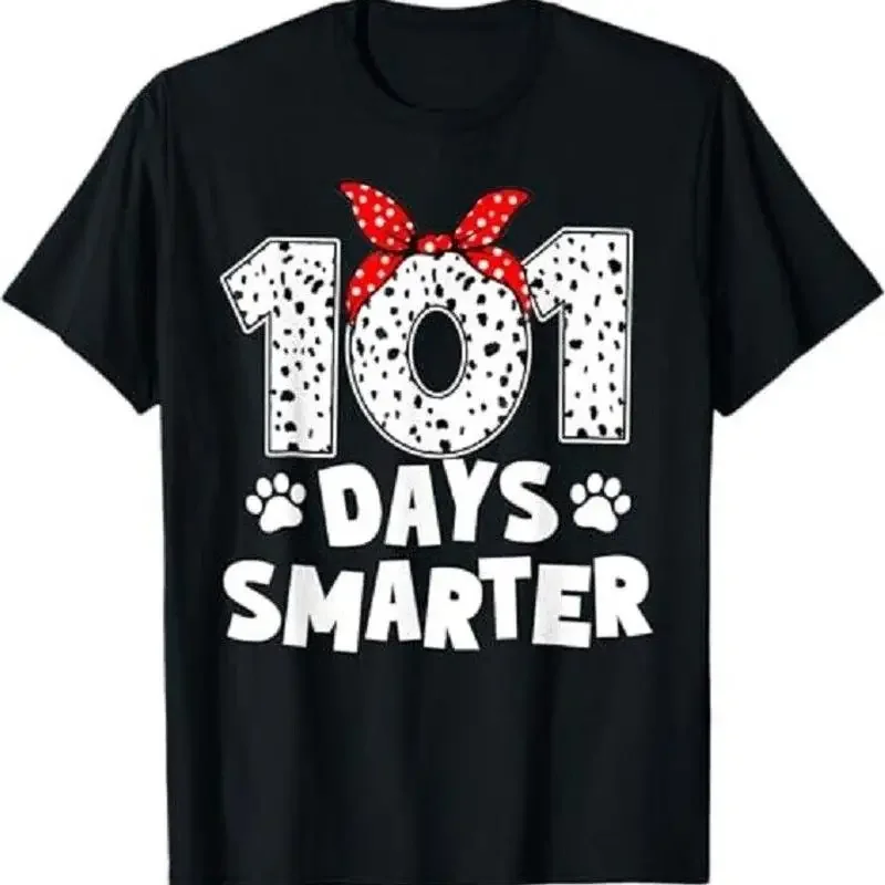 Camiseta Dog Happy 101 Days School 100 Days Smarter Teacher Student
