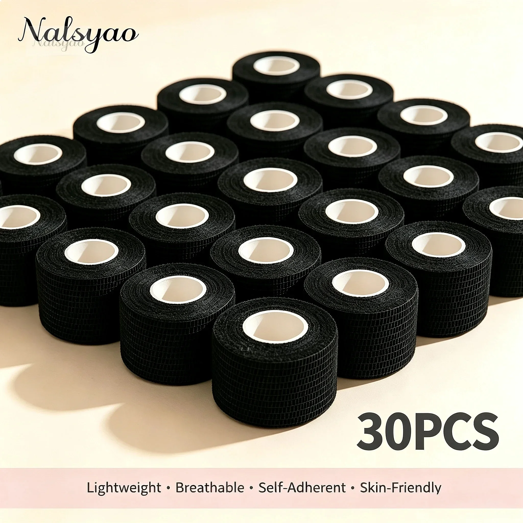 First Aid 2.5cm Medical Adhesive Bandage Elastic Breathable Sports Self Adhesive Tape Black Wrap Finger Tape Wrist Ankle