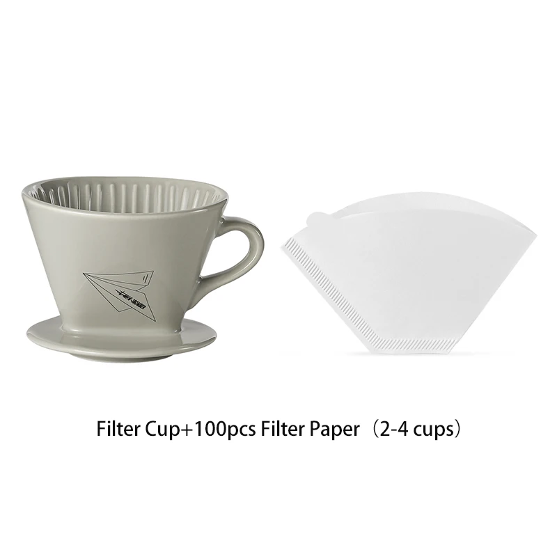 

MHW-3BOMBER Pour-Over Coffee Brewing Filter Cone Cup with 100pcs Filter Paper Brews 1 to 4 Servings Chic Home Barista Accessorie