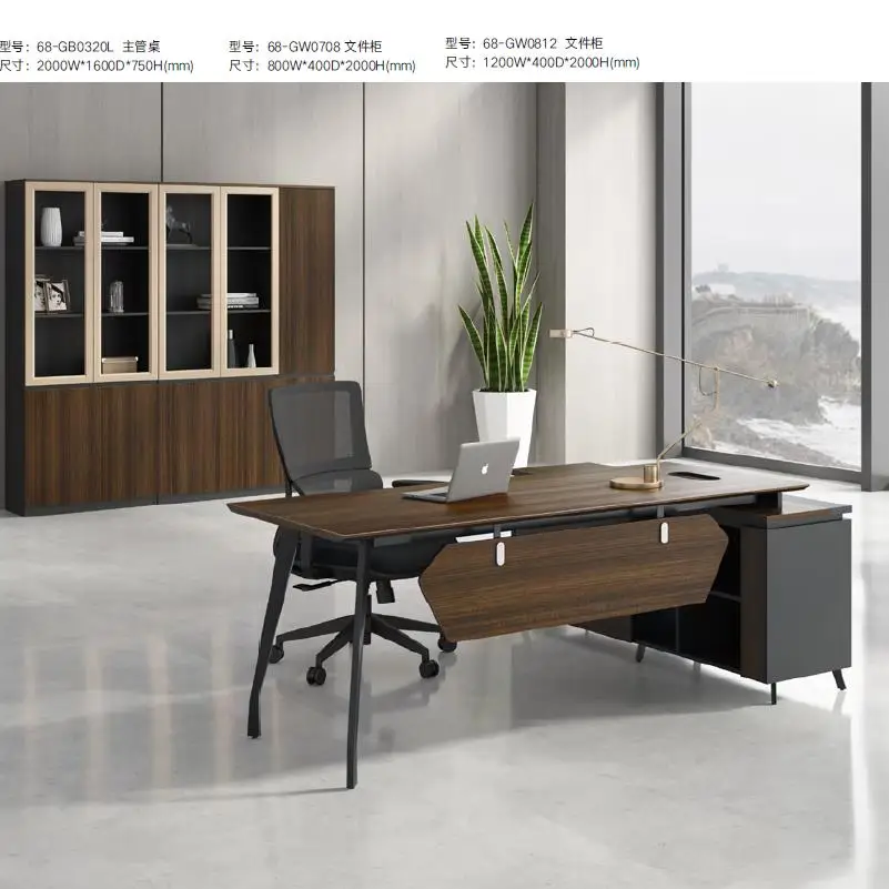 EBUNGE Modern Office Furniture Latest Office Desk Workstation Table Designs CEO Executive Desk Manager L Shaped Table