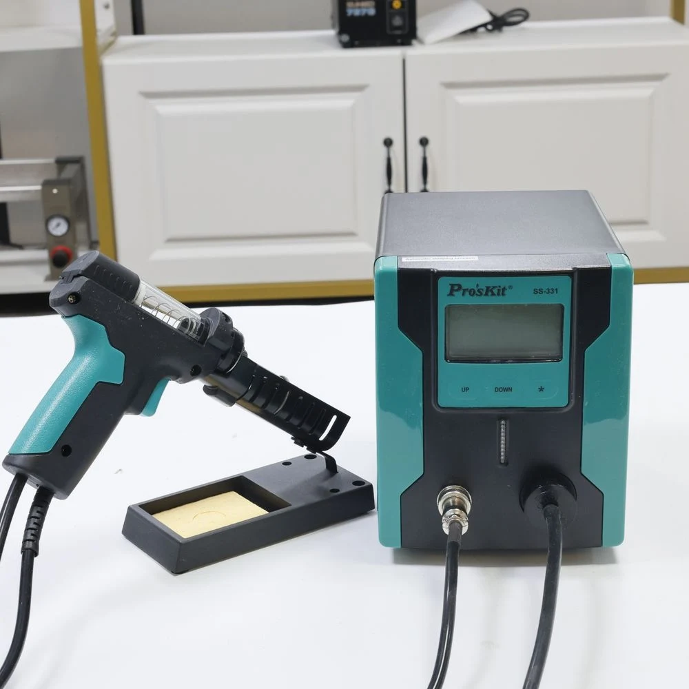 

Pro'sKit SS-331H ESD ЖК-цифровой электрический оловоотсос BGA для распайки всасывания вакуумный припой присоска пистолет автоматический сон 110 В/220 В