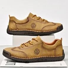 

Мужская повседневная обувь высокого качества, кожаные лоферы ручной работы, мужские удобные прогулочные туфли на мягкой подошве, нескользящие мужские кроссовки большого размера