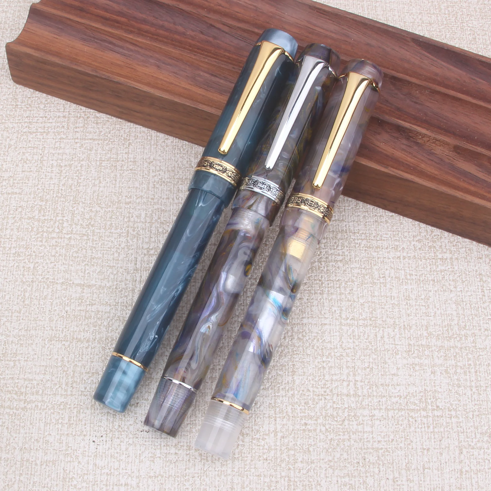 NEW Kaigelu 316 Limited Edition Fountains Pen Transparent Acrylic Blue Yellow Barrel Adult Writing Stationery EF/F/M Nib