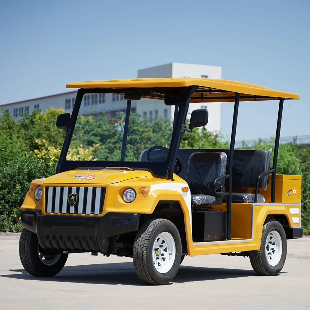 Popular Electric Golf Carts ! Hot Sale Yellow Electric Golf Carts 5/6 Seats 4 Wheel 6 Seater Golf Cart