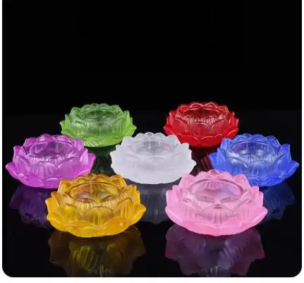 1PCS Chinese Ancient Method Glazed Lotus Candle Holder for Household Use, Butter Lamp Holder for Buddha Feng Shui