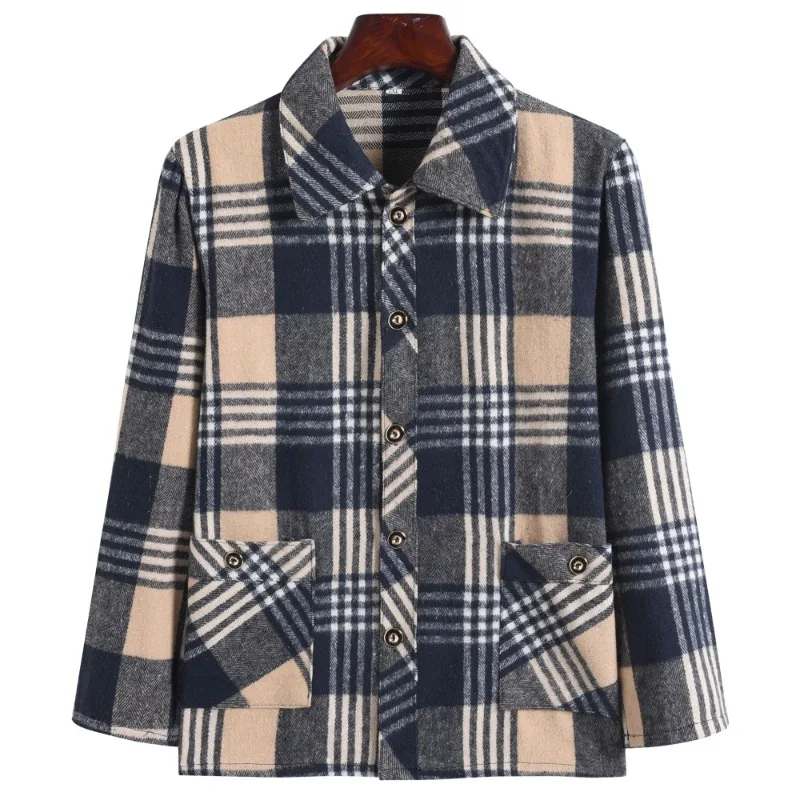 

Fashion Spring and Autumn New Style Shirt Loose Plaid Casual Cardigan Long Sleeve Top