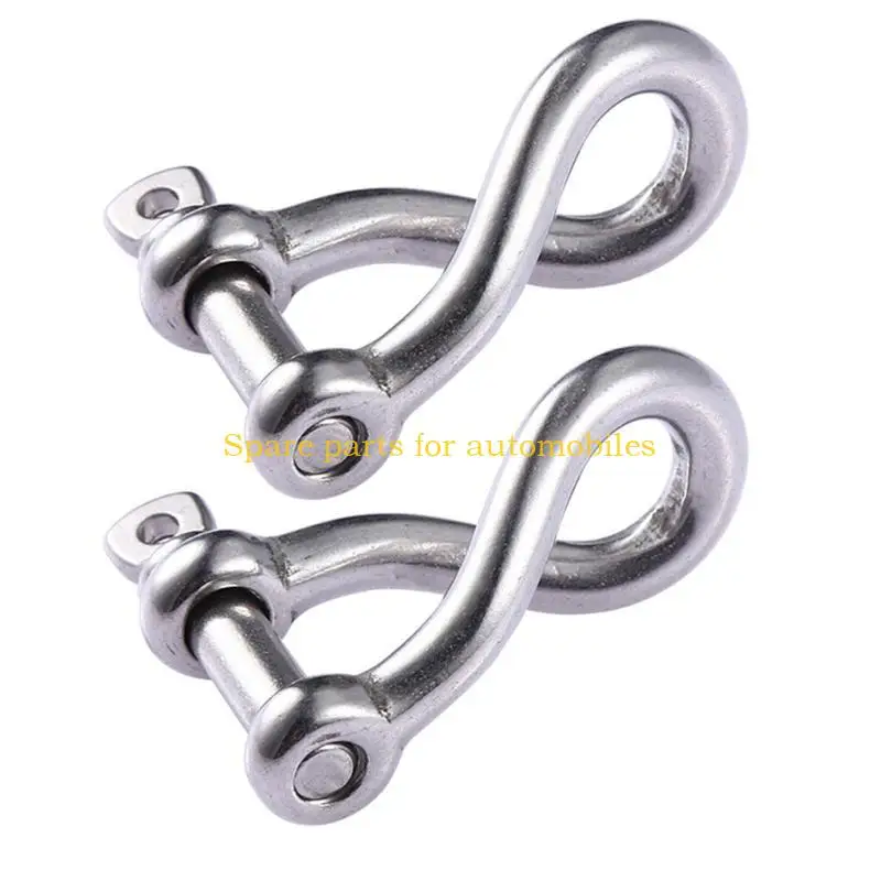 

H58F Versatile Stainless Steel Screw Pin Twistes Shackle Twist Designs Metal Connector Simple Installs for Boating & Lifting