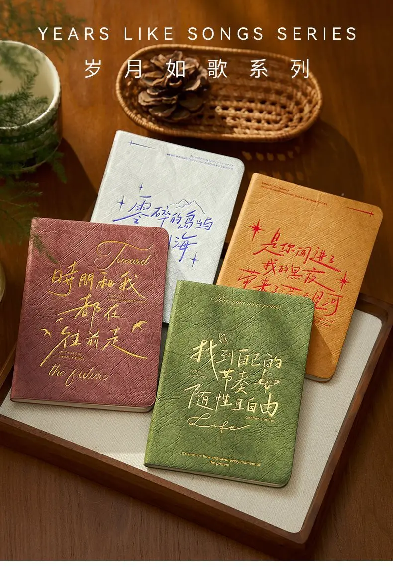 Tragbares, gepunktetes Tagebuch-Notizbuch im A6-Format – Tagebuchplaner mit Goldfolienprägung, Hardcover, Einfachheit, Eleganz, zeitlose Melodie-Serie – Detail 5