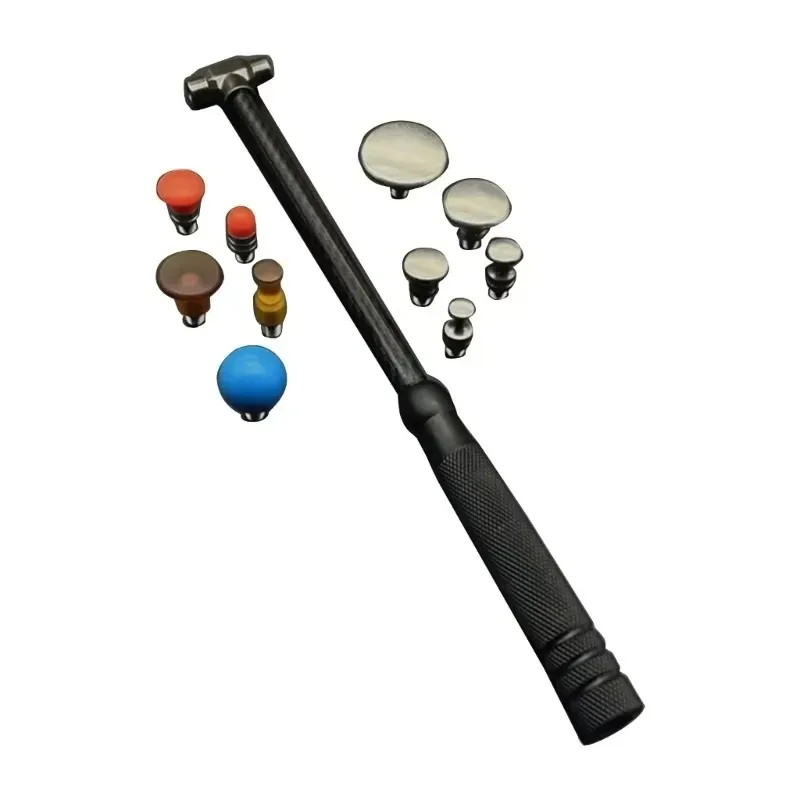 Martillo nivelador de percusión de fibra de carbono de acero inoxidable para reparación de carrocería de abolladuras de coche, herramienta de reparación reemplazable sin rastro, 1 Uds.