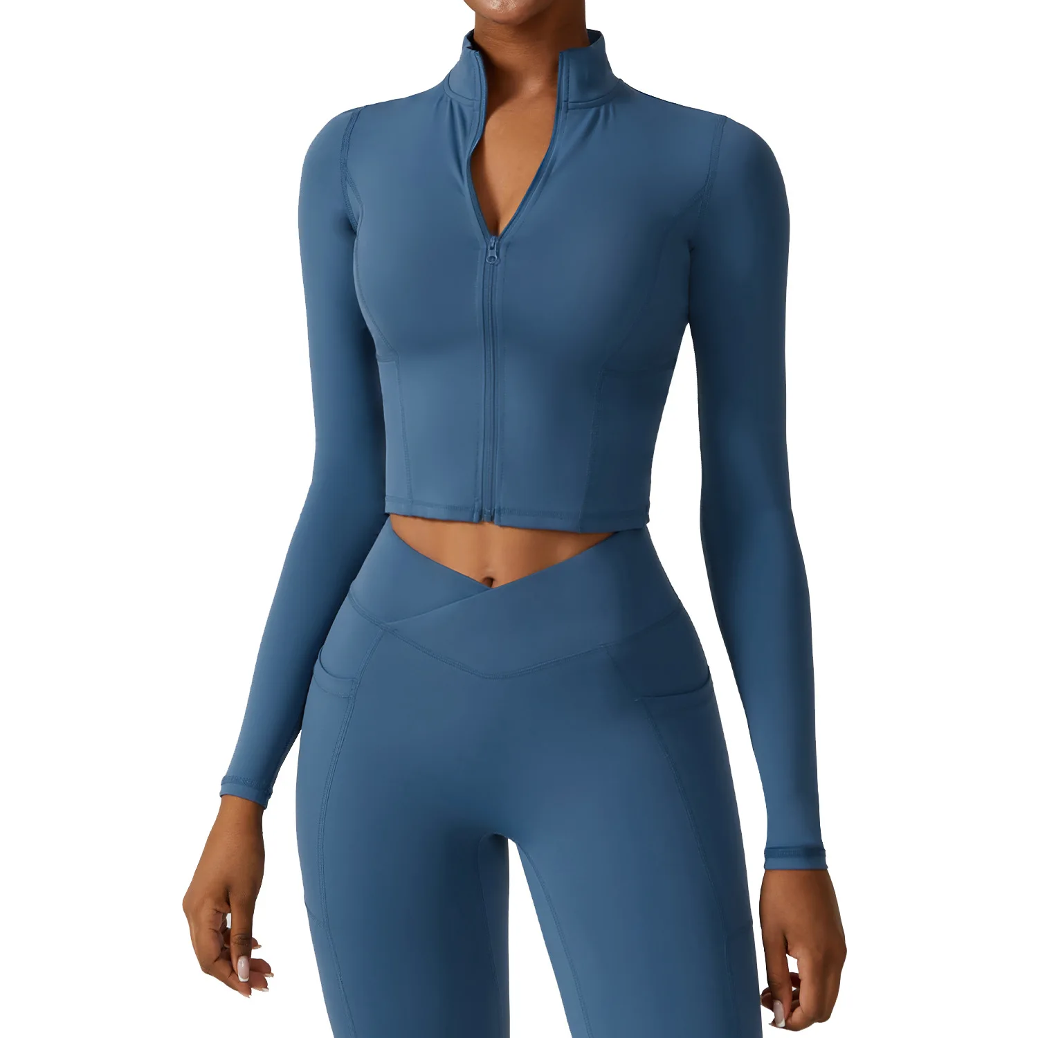 Women Sports Yoga Jacket Zipper Quick Dry Running Slim Fit Long Sleeve Gym Fitness Jacket Yoga Long sleeved sports Tops