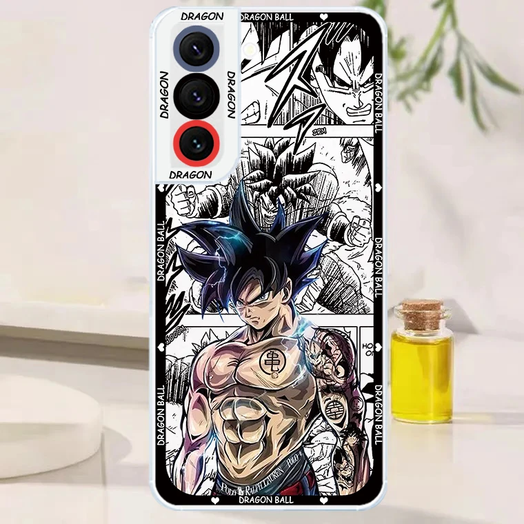 D-Dragon Ball Cartoon Cool For Samsung S24 S23 S22 S21 S20 S10 Ultra PLus FE A52 A72 5G Angel Eyes Transparent Phone Case