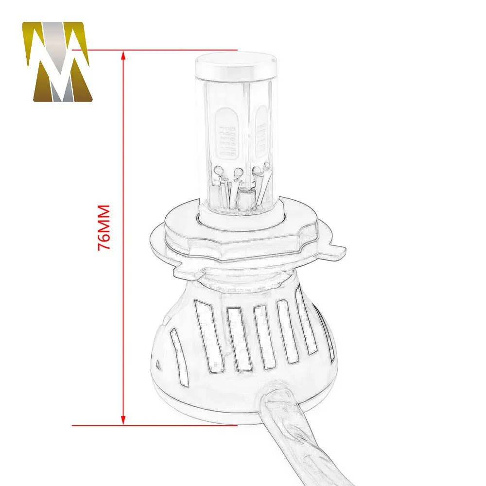 Motorcycle LED Headlight 40W Front Headlamp Electric Vehicle Spotlights H4 HS1 PH7 PH8 BA20D 3000K 6000K 8000K Four-sided Light