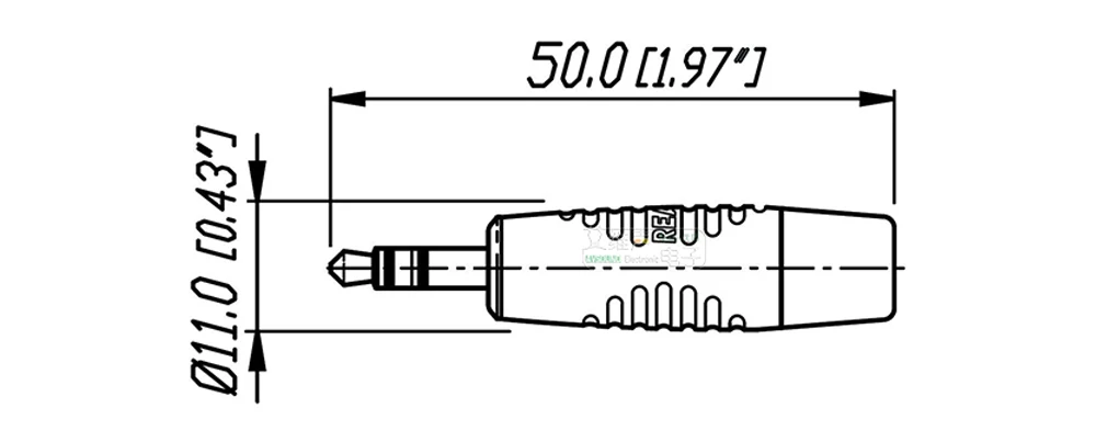 REAN Schwarze Hülle Vergoldeter/Versilberter Schweißstecker RTP3C-B Kleiner 3-Poliger 3,5mm Stereo-Kopfhörer Audio-Verstärker Geräteanschluss – Detail 8