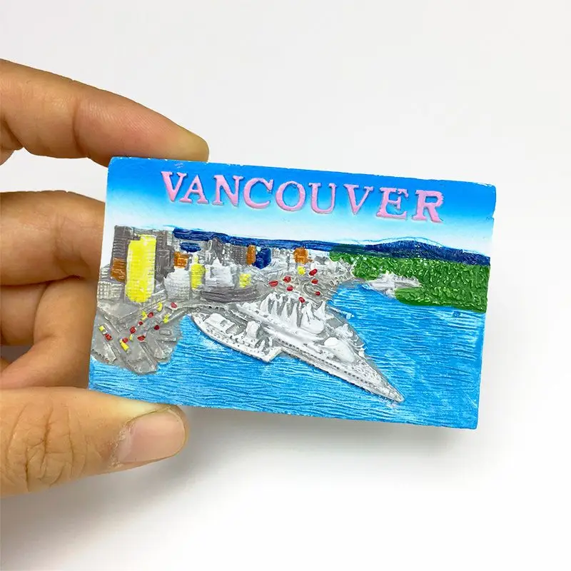 

Canada Vancouver Port City Scenery Magnetic Fridge Magnet High Aesthetic3dHand-painted Home Decorations
