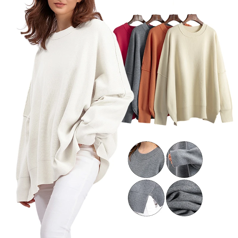 Women Sweater O-Neck Autumn Winter Basic Pullover Warm Casual Pulls Jumpers Korean Loose Fashion Spring Knitwear Bottoming Shirt