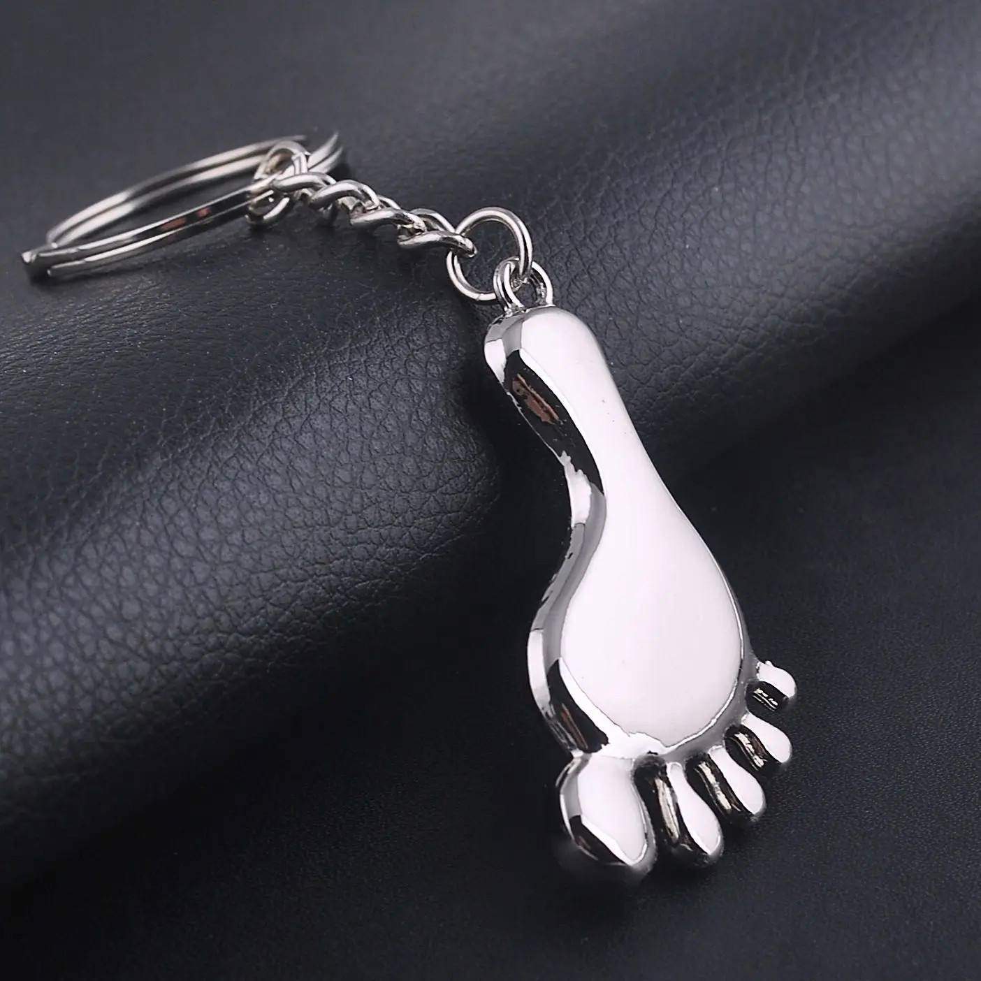 Foot Shape Key Chain Bag Decoration Key Ring Baby Foot Keyring