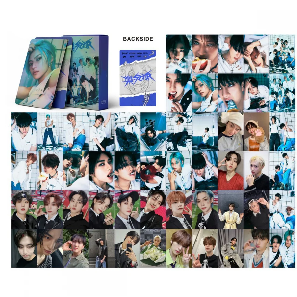 XIURAN 55 Pcs SK STAR Holographic Laser Card Kpop Photocards  Postcards  Series