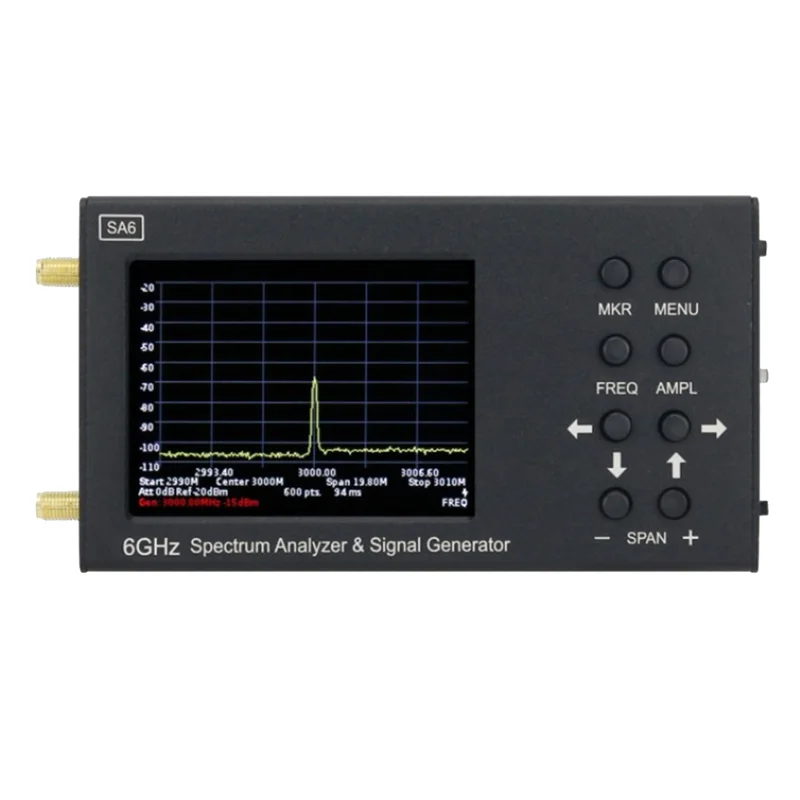 Imagem -02 - Analisador Handheld Portátil do Espectro Verificador sem Fio do Gerador do Sinal 6ghz 3.2 Tela Táctil 356200mhz Sa6